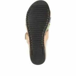 Fly Flot Leather Cross-Strap Mule Sandal - FLY35001 / 321 261