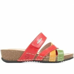 Fly Flot Leather Cross-Strap Mule Sandal - FLY35001 / 321 261