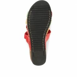 Fly Flot Leather Cross-Strap Mule Sandal - FLY35001 / 321 261