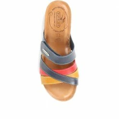 Fly Flot Leather Cross-Strap Mule Sandal - FLY35001 / 321 261