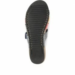 Fly Flot Leather Cross-Strap Mule Sandal - FLY35001 / 321 261