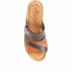 Fly Flot Leather Cross-Strap Mule Sandal - FLY35001 / 321 261