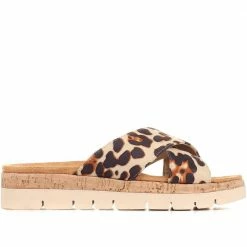 Bellissimo Sandals Leopard Print Platform Sliders - BELBAIZH35033 / 321 463