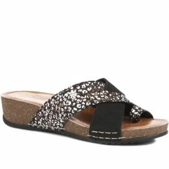 Fly Flot Leather Wedge Mule Sandals - FLY35031 / 321 265