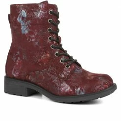 Pavers Floral Print Lace-Up Ankle Boots - WBINS34277 / 321 889