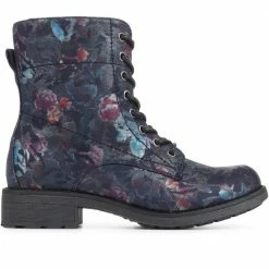 Pavers Floral Print Lace-Up Ankle Boots - WBINS34277 / 321 889