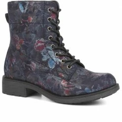 Pavers Floral Print Lace-Up Ankle Boots - WBINS34277 / 321 889