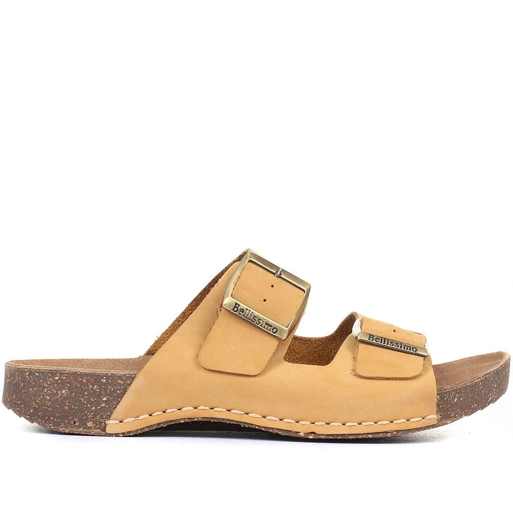 Bellissimo Leather Double Buckle Mule Sandals - BELMETIN33005 / 319 944 7 Bellissimo Leather Double Buckle Mule Sandals - BELMETIN33005 / 319 944