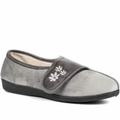 Pavers Ladies Embroidered Easy Fasten Slippers - QINGD30009 / 316 584 / 316 584