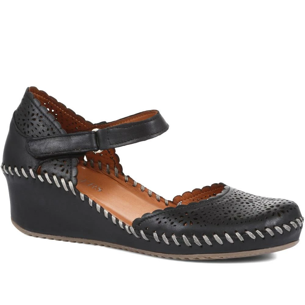 Pavers Leather Wedge Sandals - METIN33015 / 319 980 1 Pavers Leather Wedge Sandals - METIN33015 / 319 980