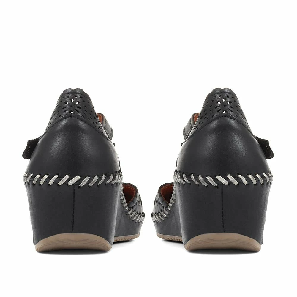 Pavers Leather Wedge Sandals - METIN33015 / 319 980 4 Pavers Leather Wedge Sandals - METIN33015 / 319 980