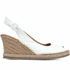 Bellissimo Leather Slingback Wedge Sandals - BELMET35013 / 322 389