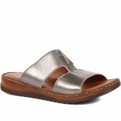 Pavers Slip On-Leather Mule Sandals - MKOC33017 / 320 094