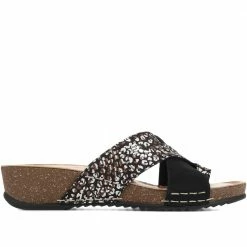 Fly Flot Leather Wedge Mule Sandals - FLY35031 / 321 265