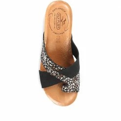 Fly Flot Leather Wedge Mule Sandals - FLY35031 / 321 265