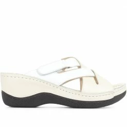 Pavers Wide Fit Wedge Mule Sandals - WLIG35007