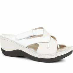 Pavers Wide Fit Wedge Mule Sandals - WLIG35007