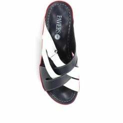 Pavers Wide Fit Wedge Mule Sandals - WLIG35007