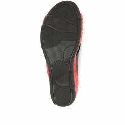 Pavers Wide Fit Wedge Mule Sandals - WLIG35007