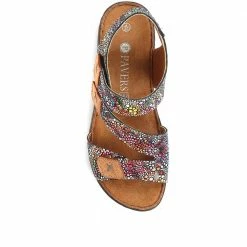 Pavers Ladies Colorful Patterned Leather Sandals - LUCK33011 / 320 063 / 320 063