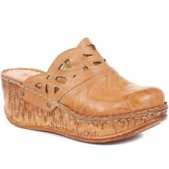 Pavers Sandals Leather Wedge Clogs - CAY35013 / 322 036