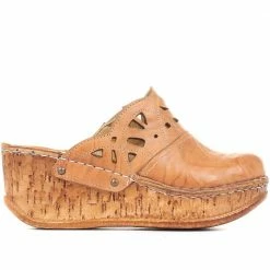 Pavers Sandals Leather Wedge Clogs - CAY35013 / 322 036