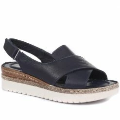 Pavers Leather Cross-Over Sandals - MKOC33005 / 320 053