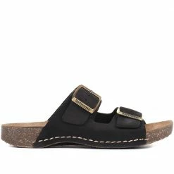 Bellissimo Leather Double Buckle Mule Sandals - BELMETIN33005 / 319 944 50 Bellissimo Leather Double Buckle Mule Sandals - BELMETIN33005 / 319 944