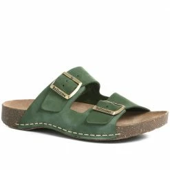 Bellissimo Leather Double Buckle Mule Sandals - BELMETIN33005 / 319 944