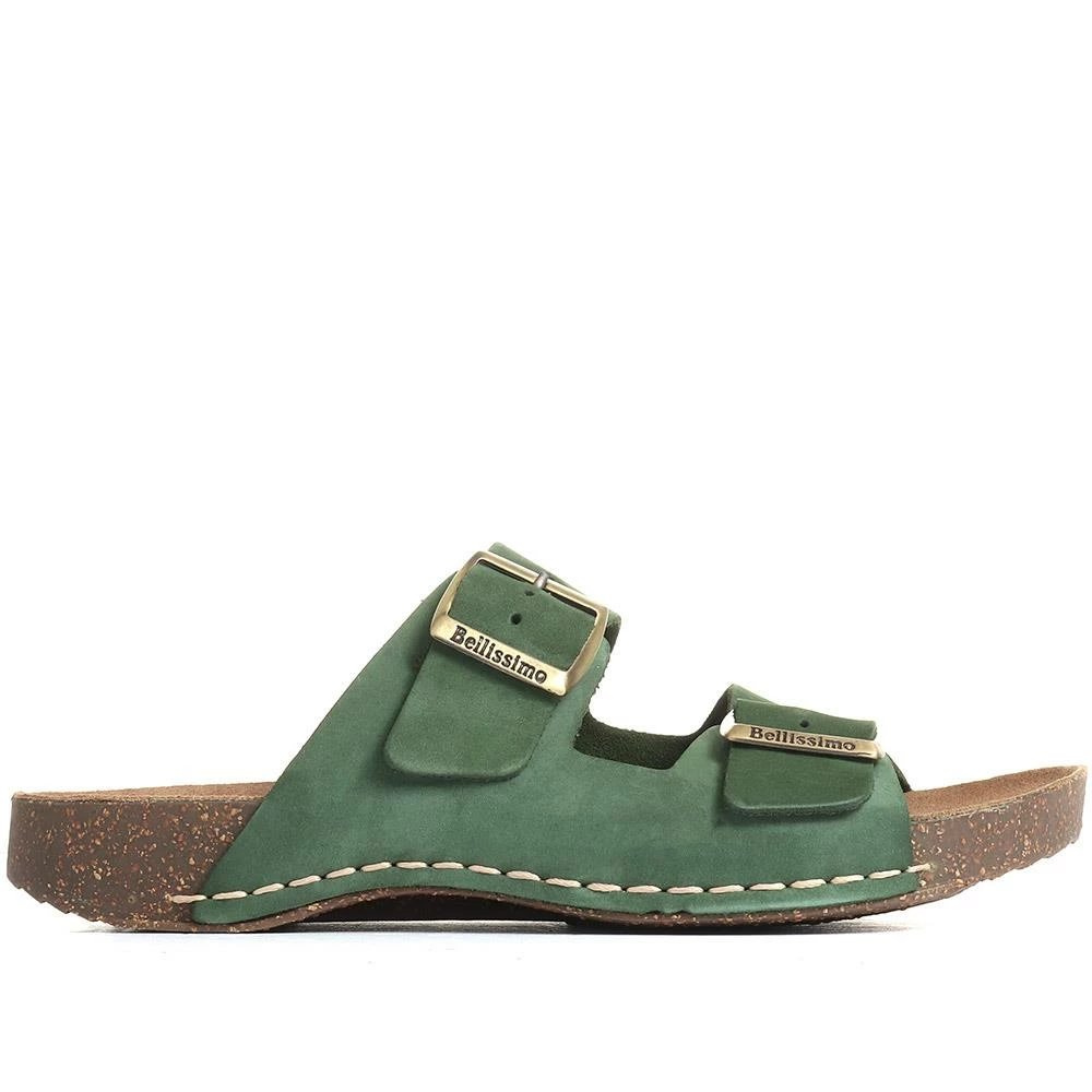 Bellissimo Leather Double Buckle Mule Sandals - BELMETIN33005 / 319 944 15 Bellissimo Leather Double Buckle Mule Sandals - BELMETIN33005 / 319 944