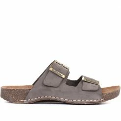 Bellissimo Leather Double Buckle Mule Sandals - BELMETIN33005 / 319 944