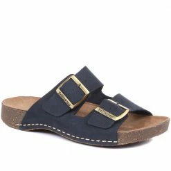 Bellissimo Leather Double Buckle Mule Sandals - BELMETIN33005 / 319 944