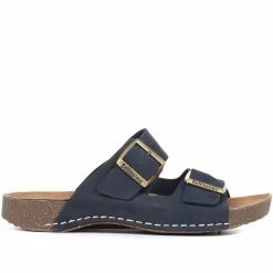 Bellissimo Leather Double Buckle Mule Sandals - BELMETIN33005 / 319 944