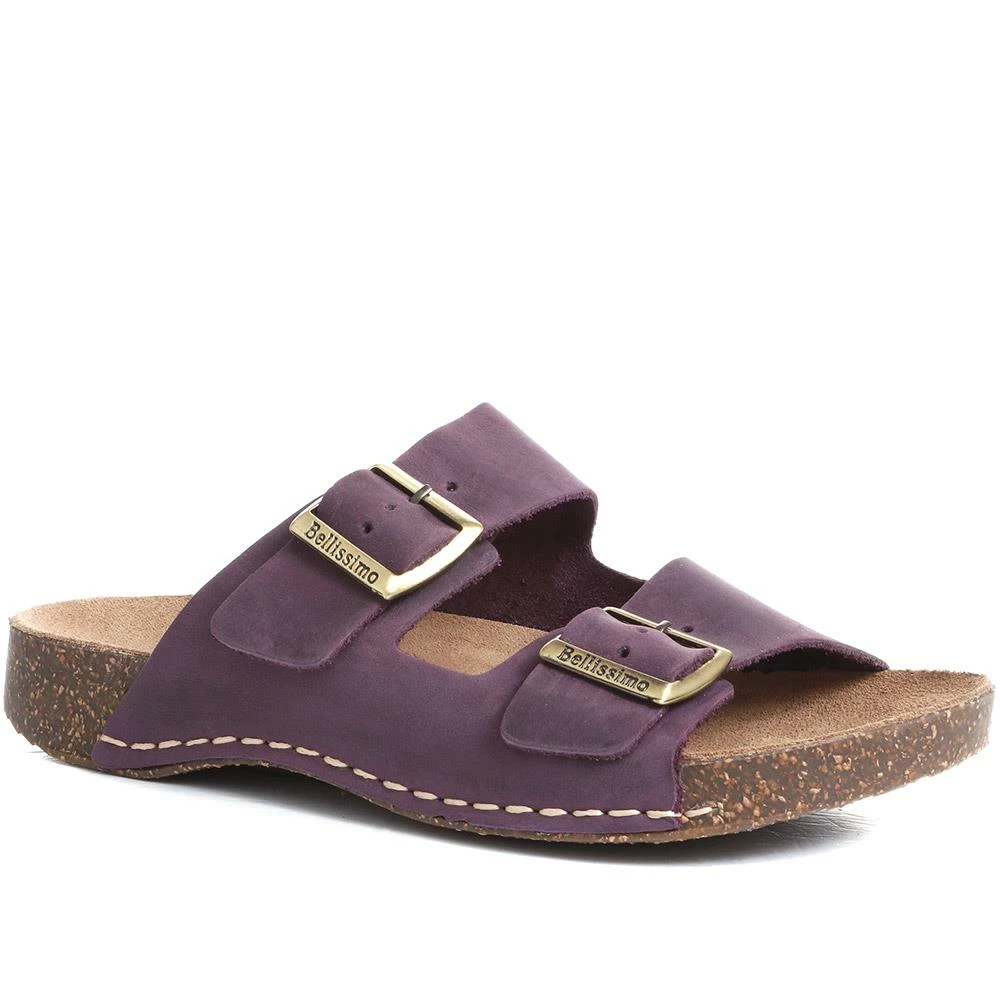 Bellissimo Leather Double Buckle Mule Sandals - BELMETIN33005 / 319 944 1 Bellissimo Leather Double Buckle Mule Sandals - BELMETIN33005 / 319 944