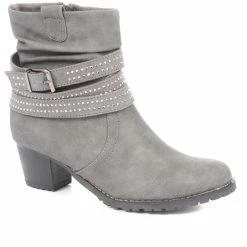 Pavers Black Slouch Ankle Boots With Buckle - PLAN34003 / 320 565 / 320 565