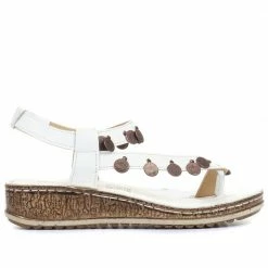 Pavers Sandals Embellished Leather Toe-Post Sandal - CAY29005 / 315 112