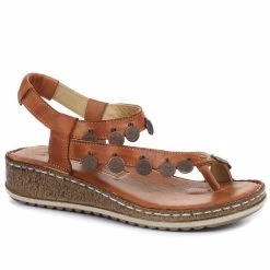 Pavers Sandals Embellished Leather Toe-Post Sandal - CAY29005 / 315 112