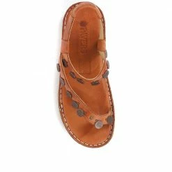 Pavers Sandals Embellished Leather Toe-Post Sandal - CAY29005 / 315 112