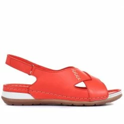 Pavers Women's Red Leather Slingback Sandals - MKOC33001 / 320 060 / 320 060 32 Pavers Women's Red Leather Slingback Sandals - MKOC33001 / 320 060 / 320 060