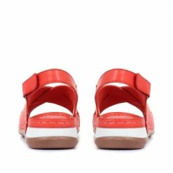 Pavers Women's Red Leather Slingback Sandals - MKOC33001 / 320 060 / 320 060 33 Pavers Women's Red Leather Slingback Sandals - MKOC33001 / 320 060 / 320 060