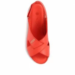 Pavers Women's Red Leather Slingback Sandals - MKOC33001 / 320 060 / 320 060 34 Pavers Women's Red Leather Slingback Sandals - MKOC33001 / 320 060 / 320 060