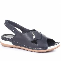 Pavers Women's Red Leather Slingback Sandals - MKOC33001 / 320 060 / 320 060