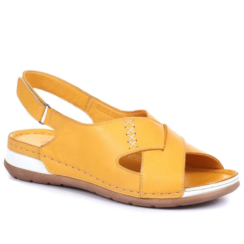 Pavers Women's Red Leather Slingback Sandals - MKOC33001 / 320 060 / 320 060 6 Pavers Women's Red Leather Slingback Sandals - MKOC33001 / 320 060 / 320 060