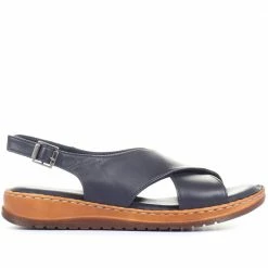 Pavers Ladies Red Leather Cross Strap Sandals - MKOC33003 / 320 061 / 320 061