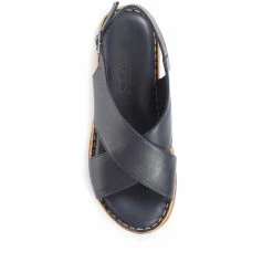 Pavers Ladies Red Leather Cross Strap Sandals - MKOC33003 / 320 061 / 320 061