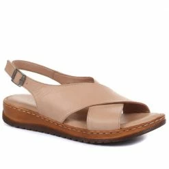 Pavers Ladies Red Leather Cross Strap Sandals - MKOC33003 / 320 061 / 320 061