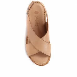 Pavers Ladies Red Leather Cross Strap Sandals - MKOC33003 / 320 061 / 320 061