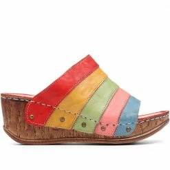 Pavers Leather Wedge Mule Sandals - CAY29001 / 315 110