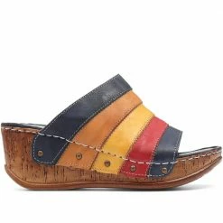 Pavers Leather Wedge Mule Sandals - CAY29001 / 315 110