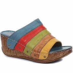 Pavers Leather Wedge Mule Sandals - CAY29001 / 315 110